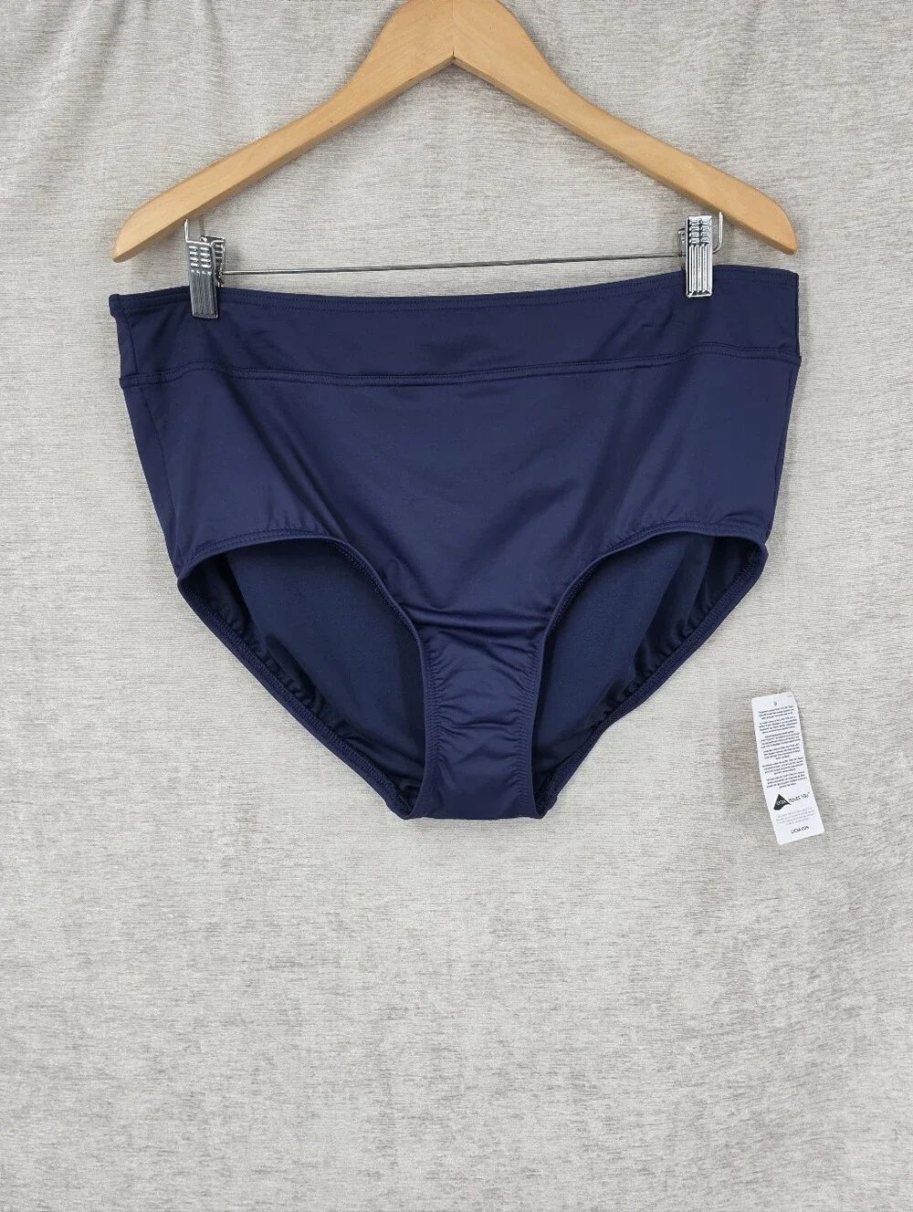 Lands End Navy Blue High Waist Swim Bottoms NEW